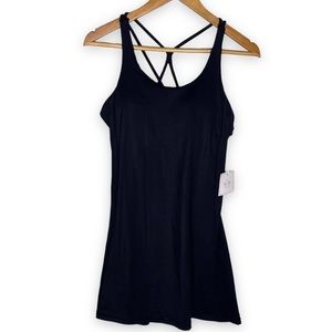 Black Strappy Back Mini Athliesure Dress Athletic Dress